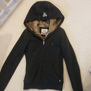 Aritzia TNA fur lined hoodie